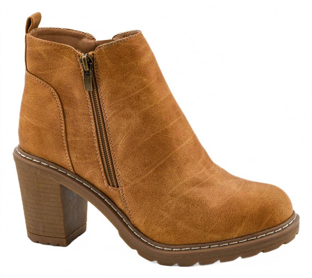 NEW CORKYS FOOTWEAR women's rocky top zippered boots shoes in camel